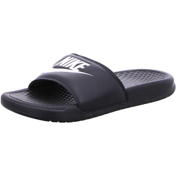 NWT Nike Mens Benassi Just Do It Athletic Sandal - Black / White-SZ 8 D US - Picture 1 of 7